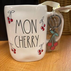 Rae Dunn Cherry 🍒 Mon Cherry Summer Fruit Cherries Ceramic Coffee Mug NEW